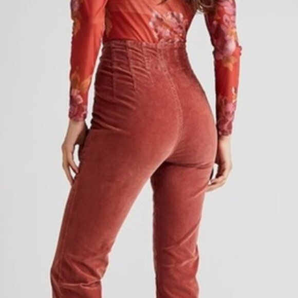 Free People Jayde Cord High Rise Flare in Baked - Picture 6 of 9